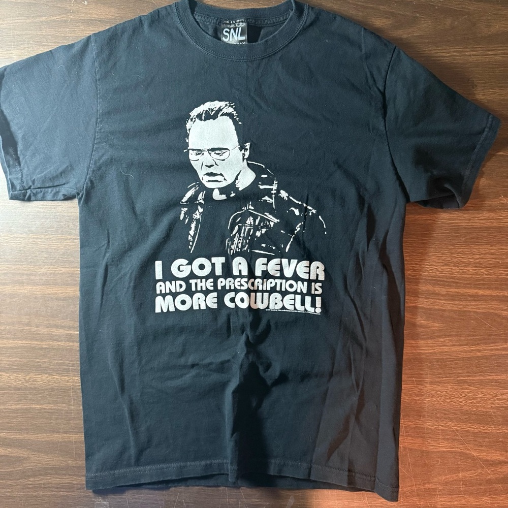 SNL  "A Fever / More Cowbell" Men's Medium Black T-Shirt  Christopher Walken